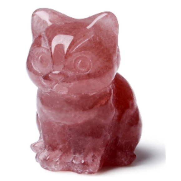 Green Aventurine Cat Lady Gift Carved Stone Figurine Mini Gemstone Kitty Cats - Picture 12 of 13